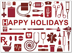 Select a verse, create your own custom verse, or order blank. Medical Happy Holidays Card D2215U-A